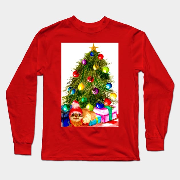 Christmas tree Long Sleeve T-Shirt by The artist of light in the darkness 